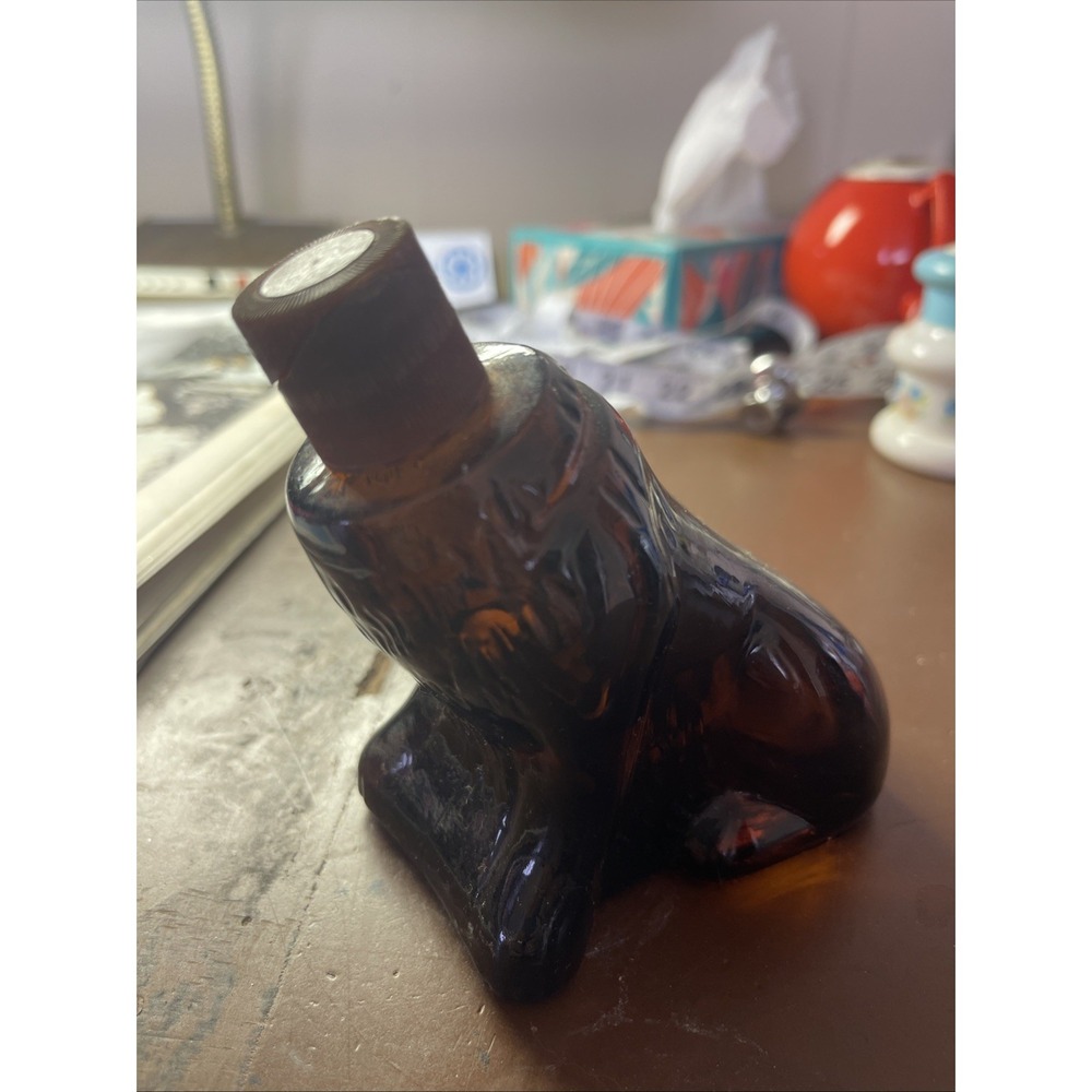 AVON Amber Cologne Bottle  Saint Bernard‎ Dog Empty Bottle Only No Head